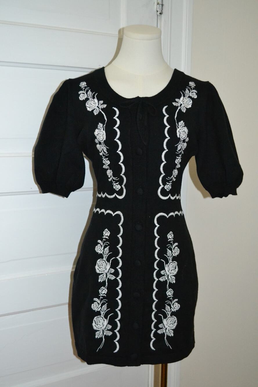 For Love & Lemons Puff Sleeve Cottage Embroidered Floral Chic Mini Dress Size S